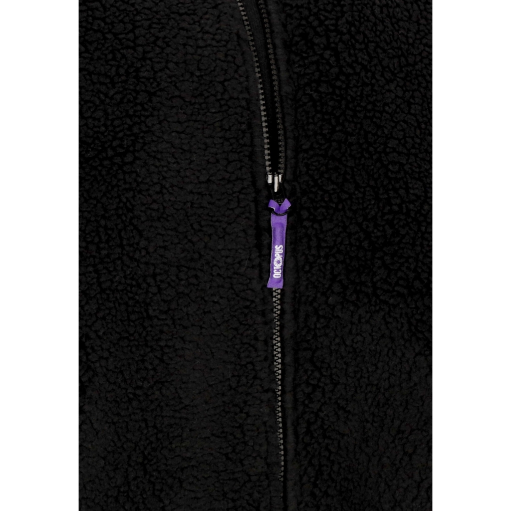 orsetto uomo side sherpa zip neck BLACK