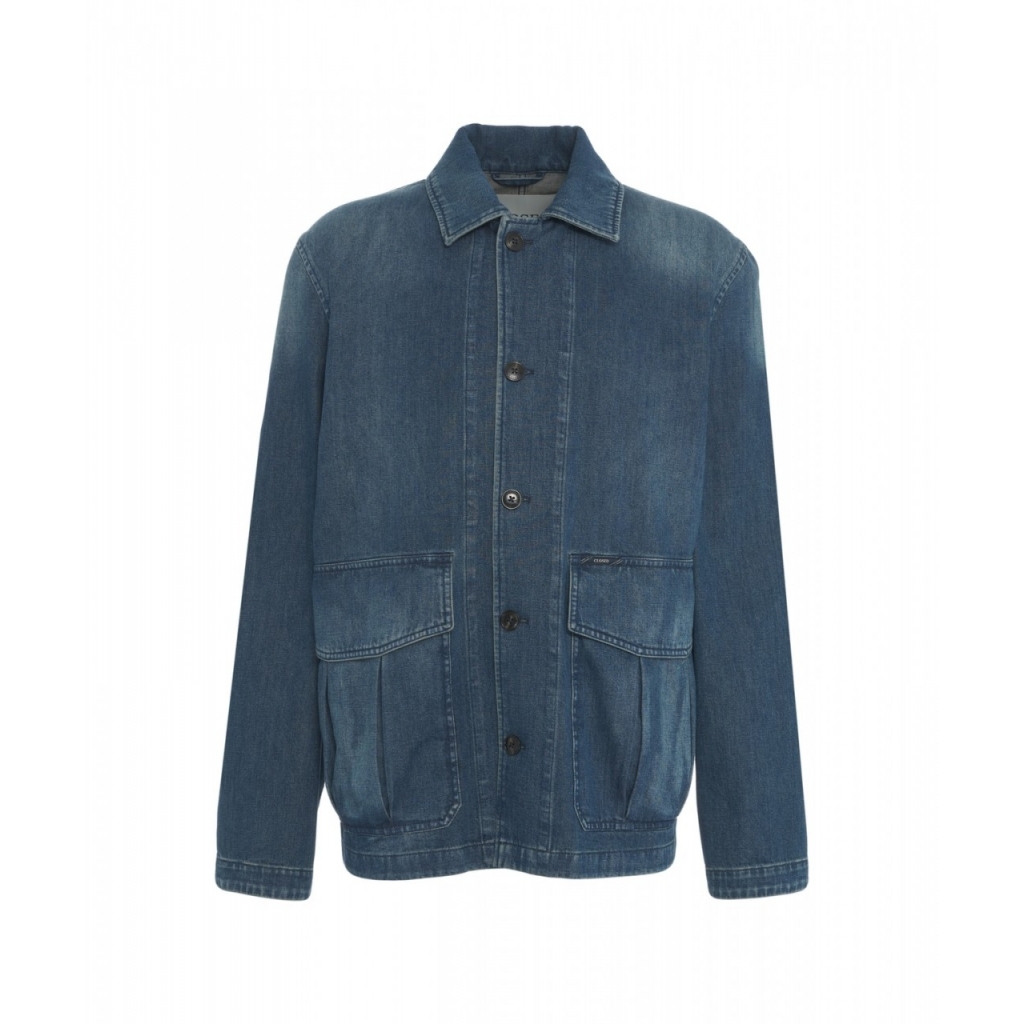 Giacca in jeans con tasche cargo blu