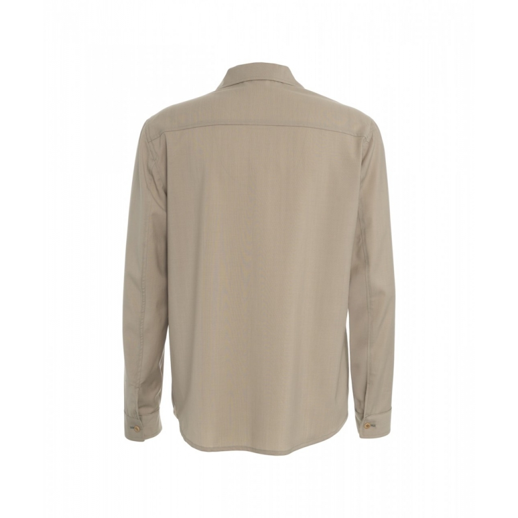 Overshirt in lana vergine John beige