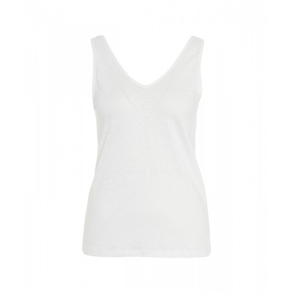 Top con scollo a V bianco