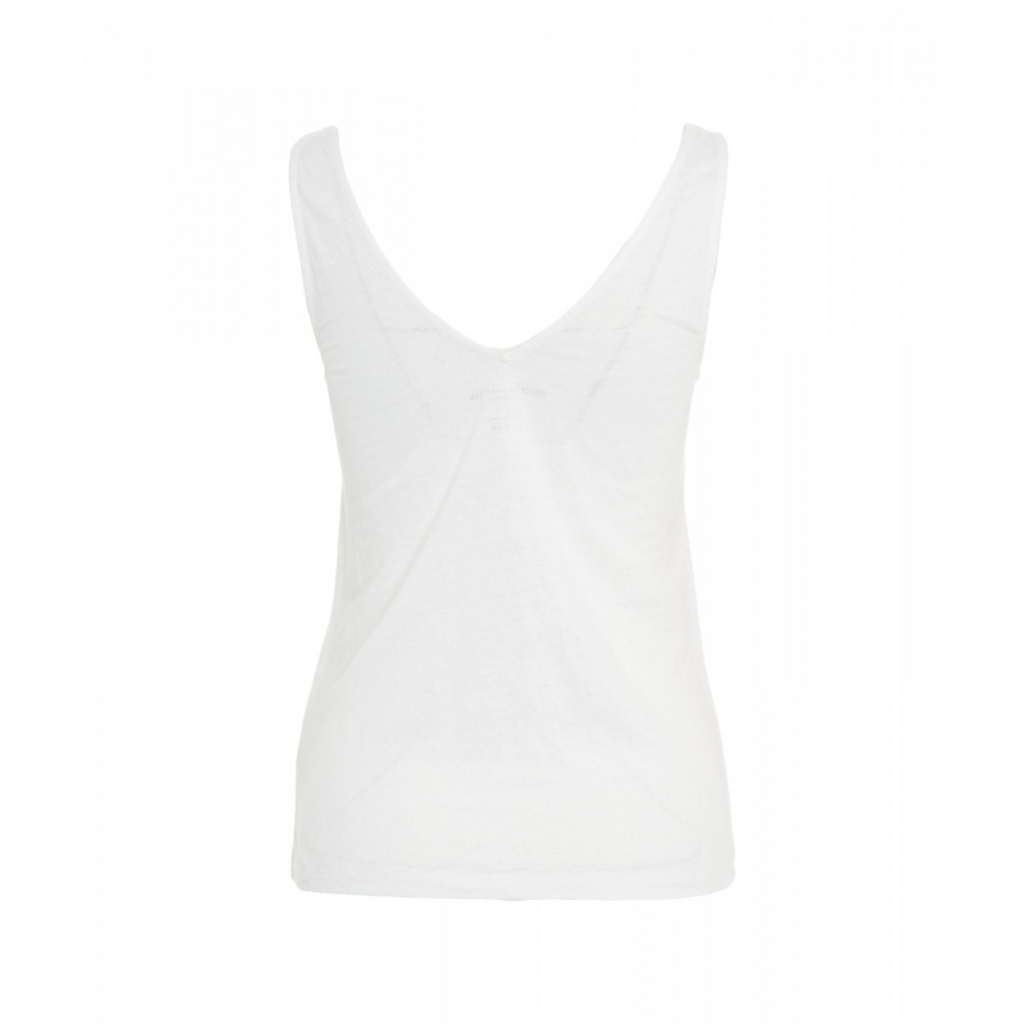 Top con scollo a V bianco
