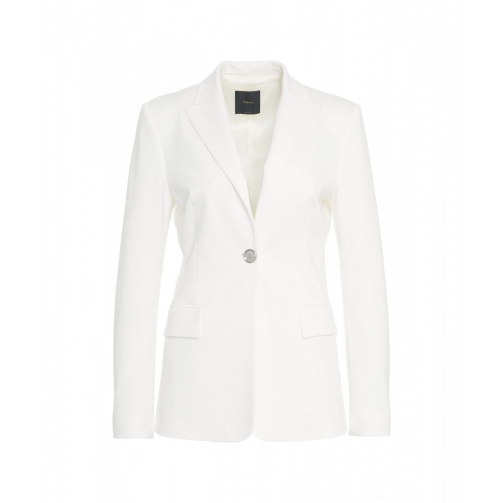 Blazer monopetto in scuba bianco