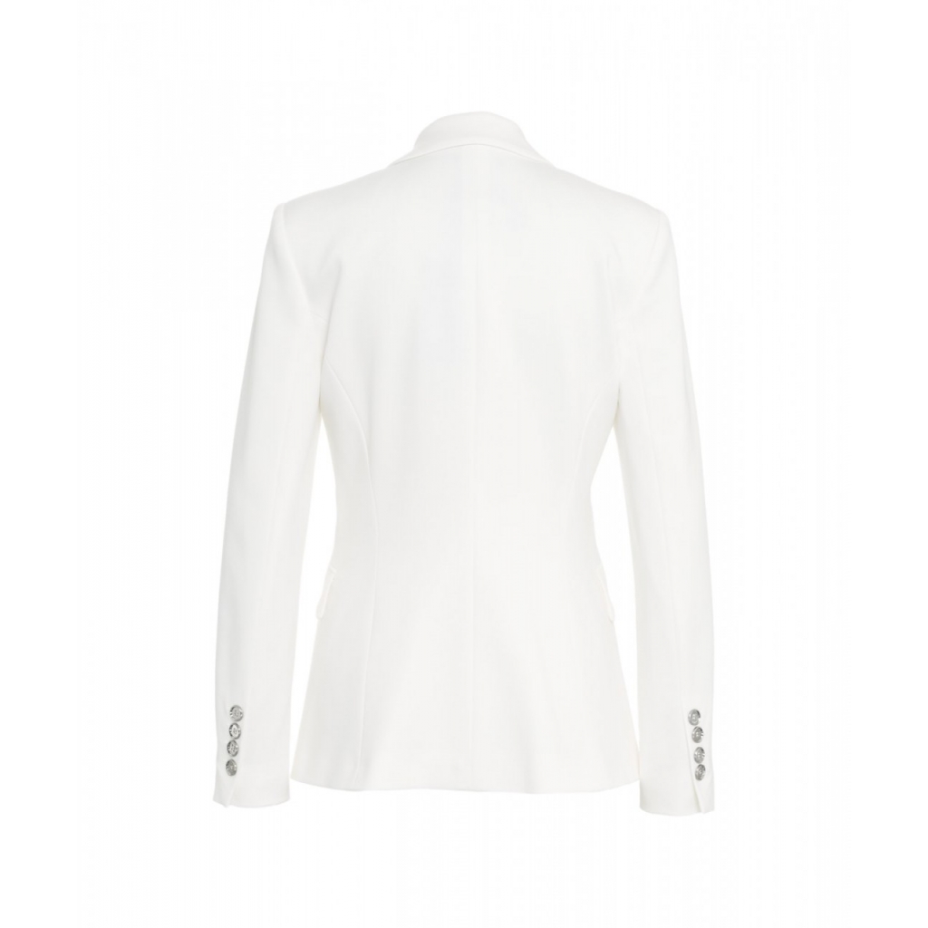 Blazer monopetto in scuba bianco