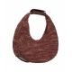 Moon bag in raffia marrone