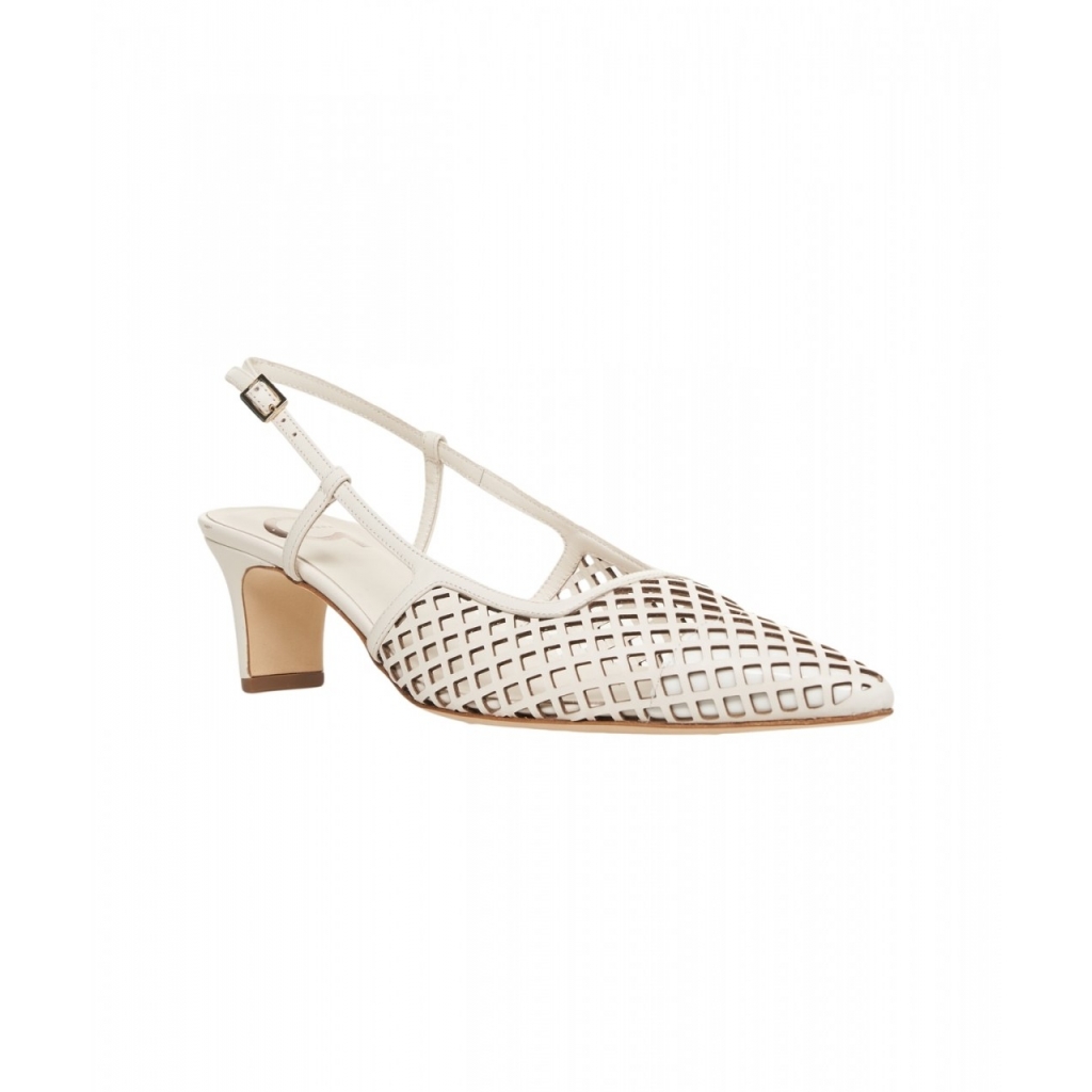 Slingback in nappa panna