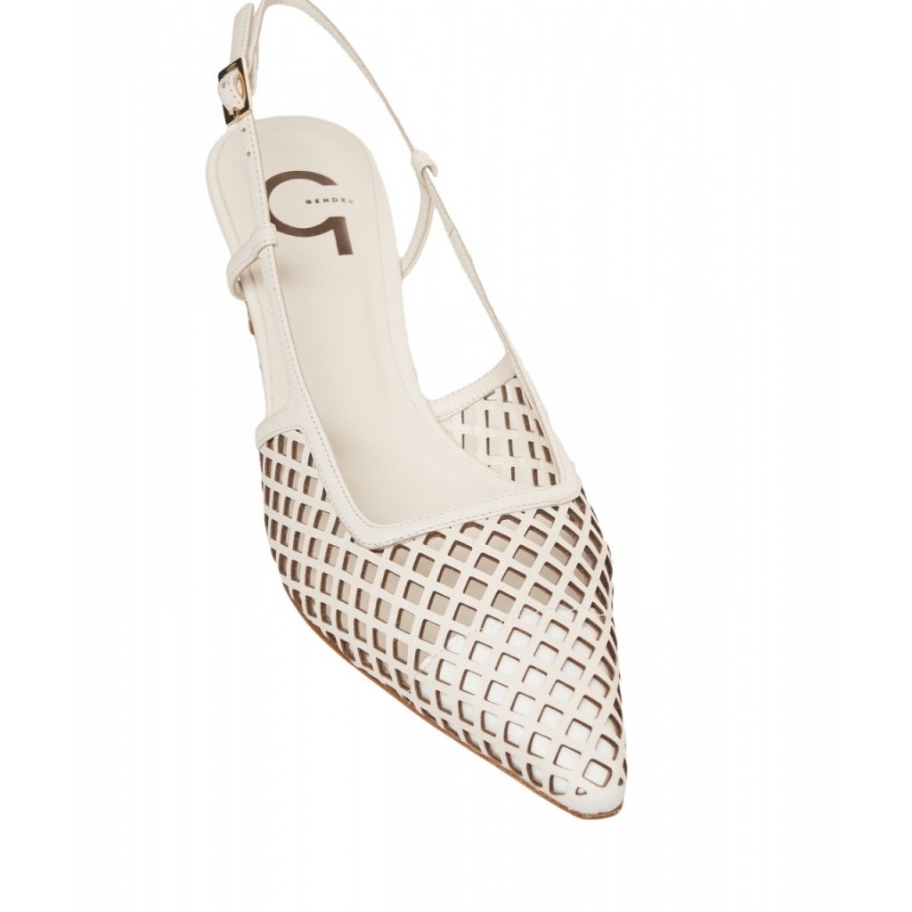 Slingback in nappa panna