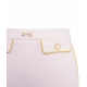 Pantaloni in crpe con logo charm rosa