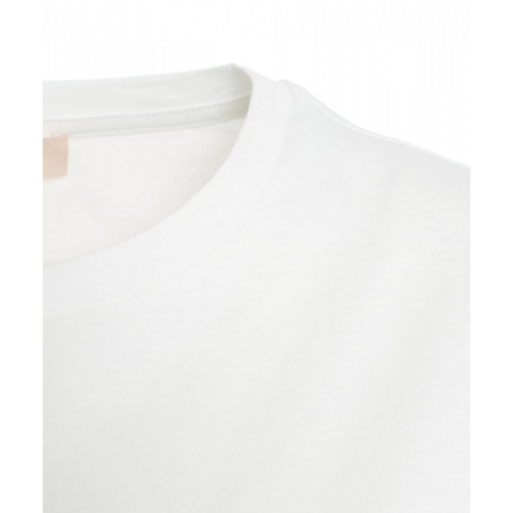 T-shirt con stampa e strass bianco