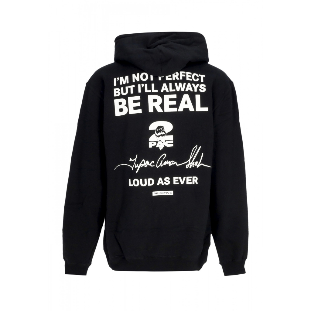 felpa cappuccio uomo truth hoodie x tupac BLACK