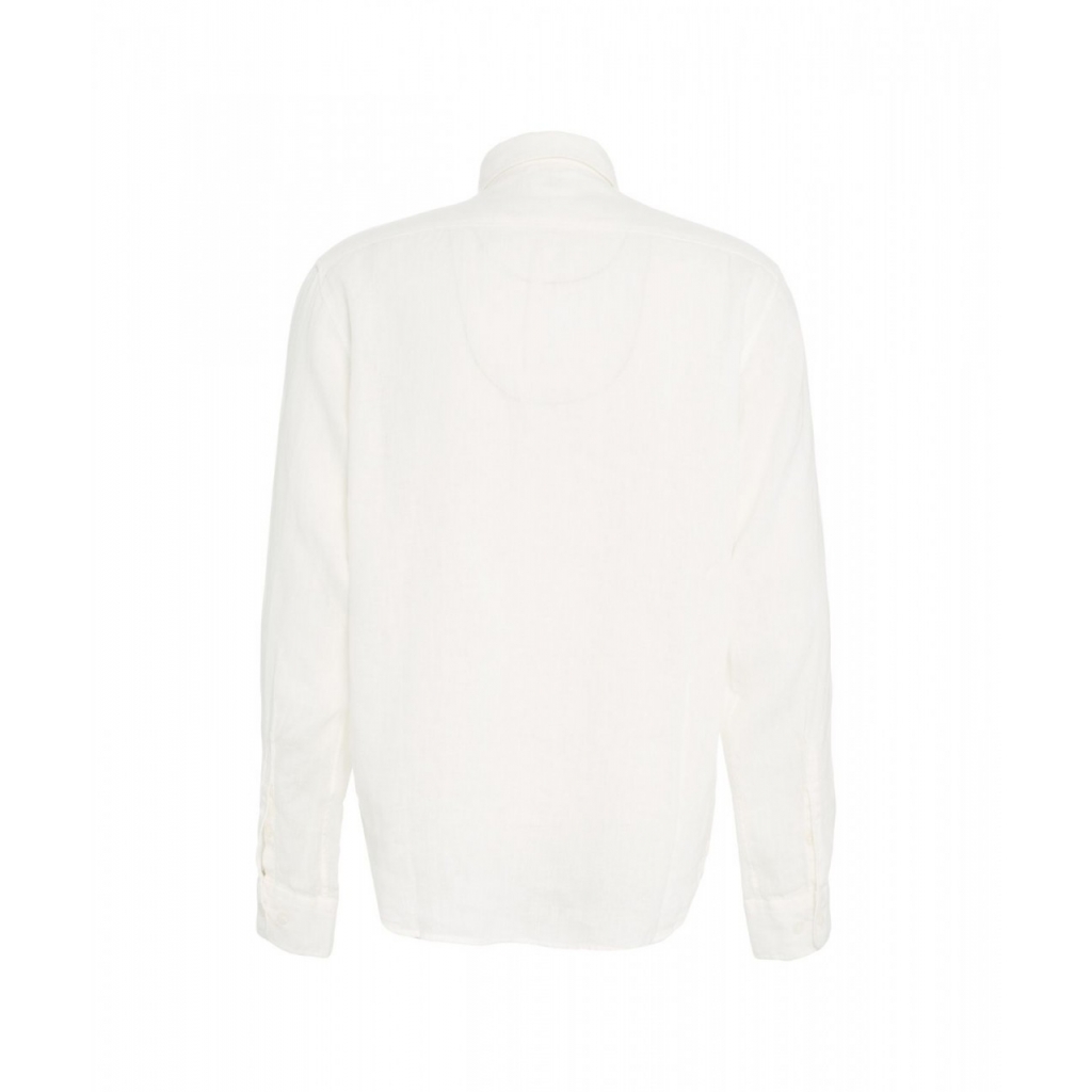Camicia in lino con logo bianco
