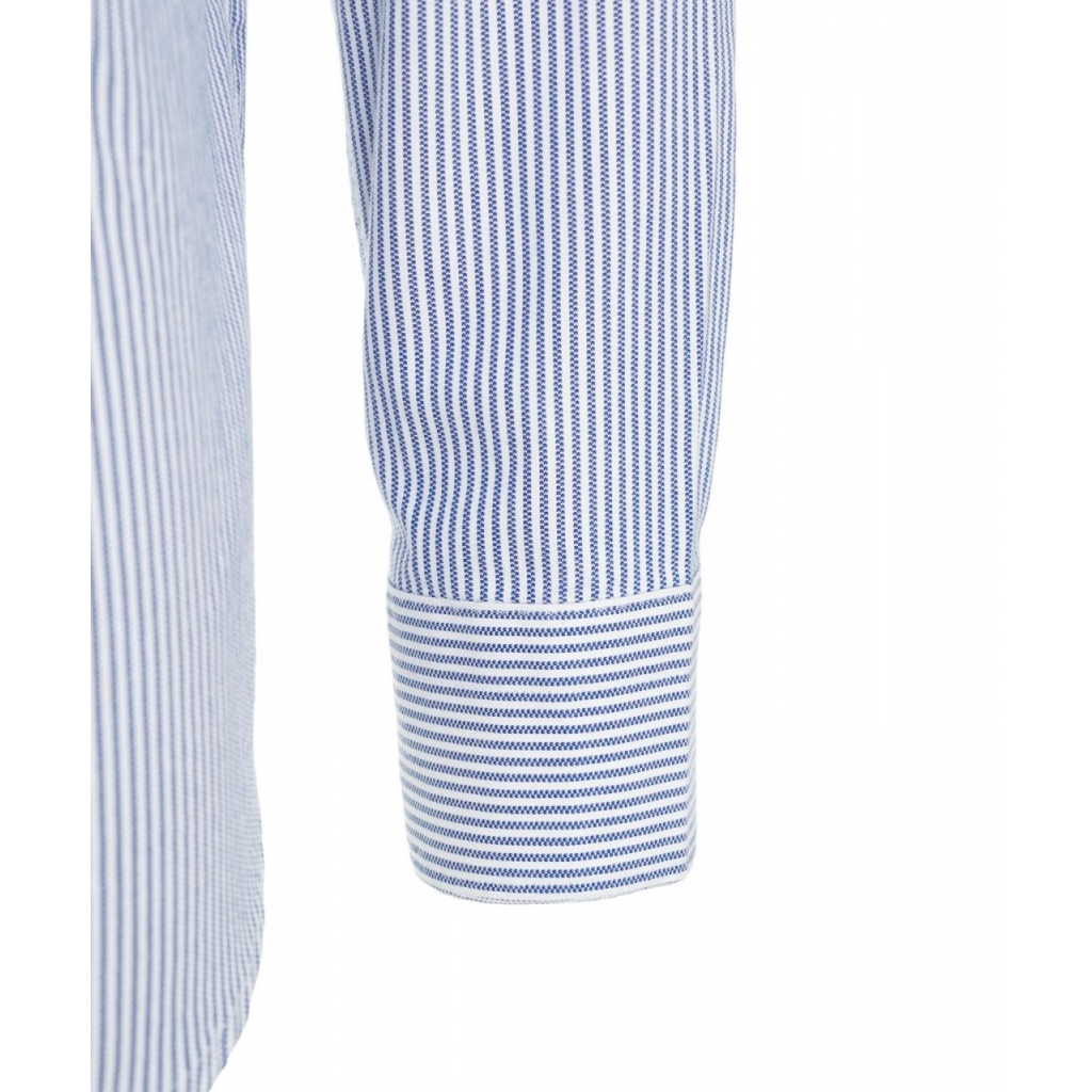 Camicia a righe in cotone blu