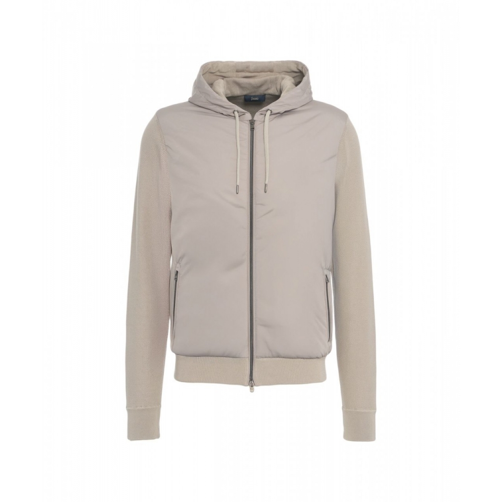 Giacca tricot con fronte imbottito tortora