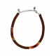 Choker con perline e strass marrone