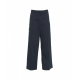 Pantaloni larghi a pieghe blu scuro