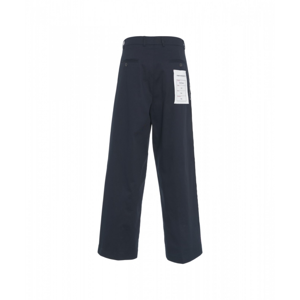 Pantaloni larghi a pieghe blu scuro