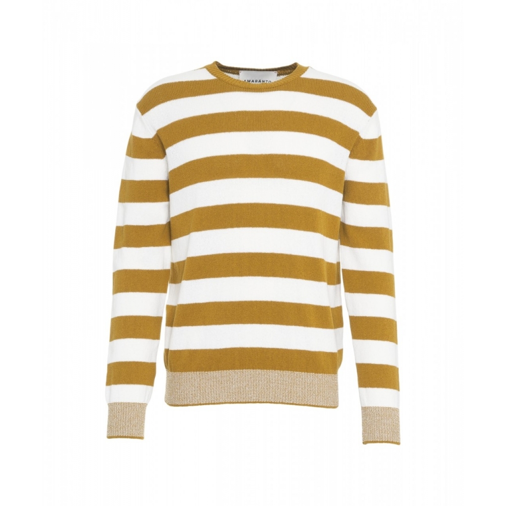 Maglione a righe senape