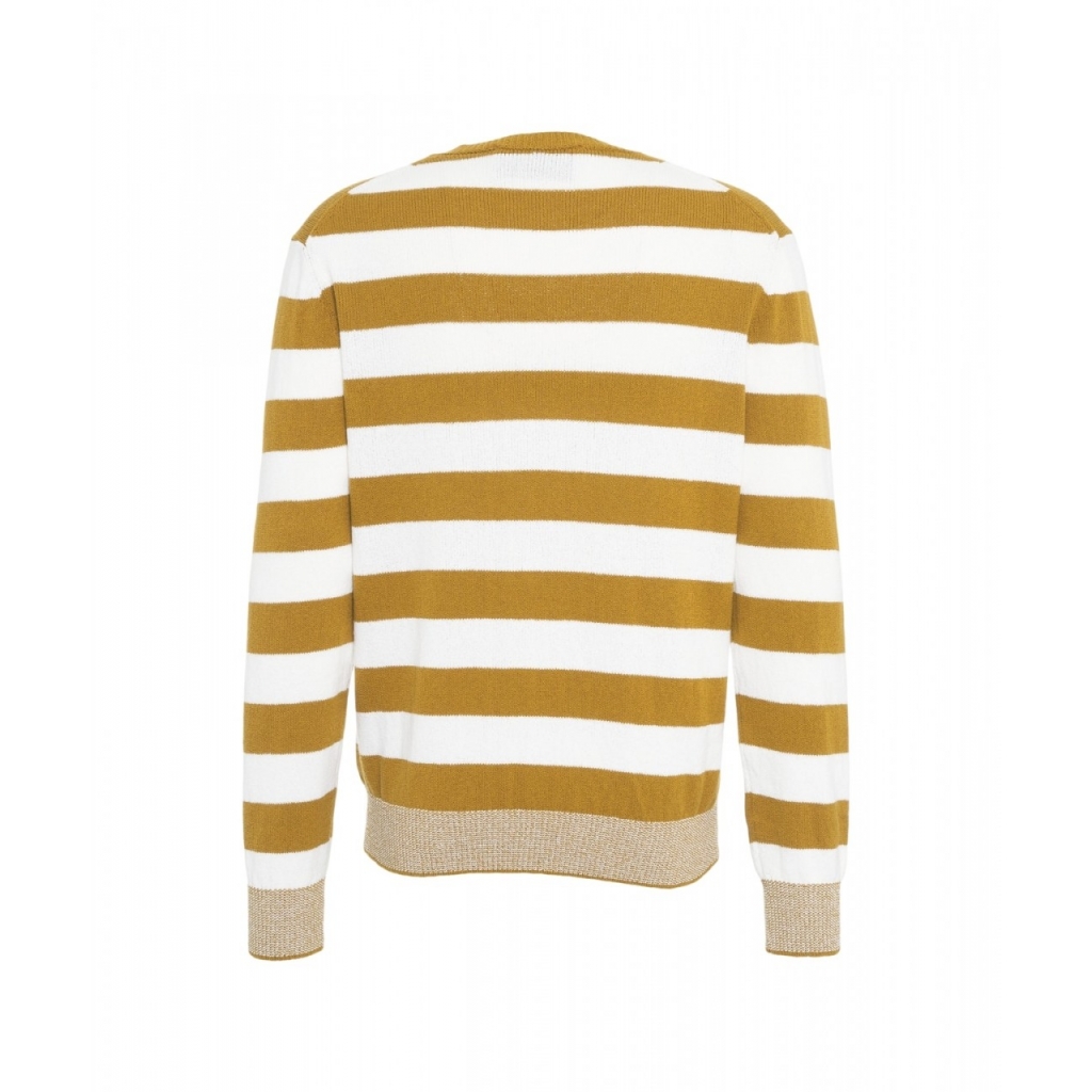 Maglione a righe senape