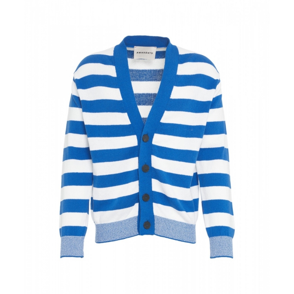 Cardigan a righe blu
