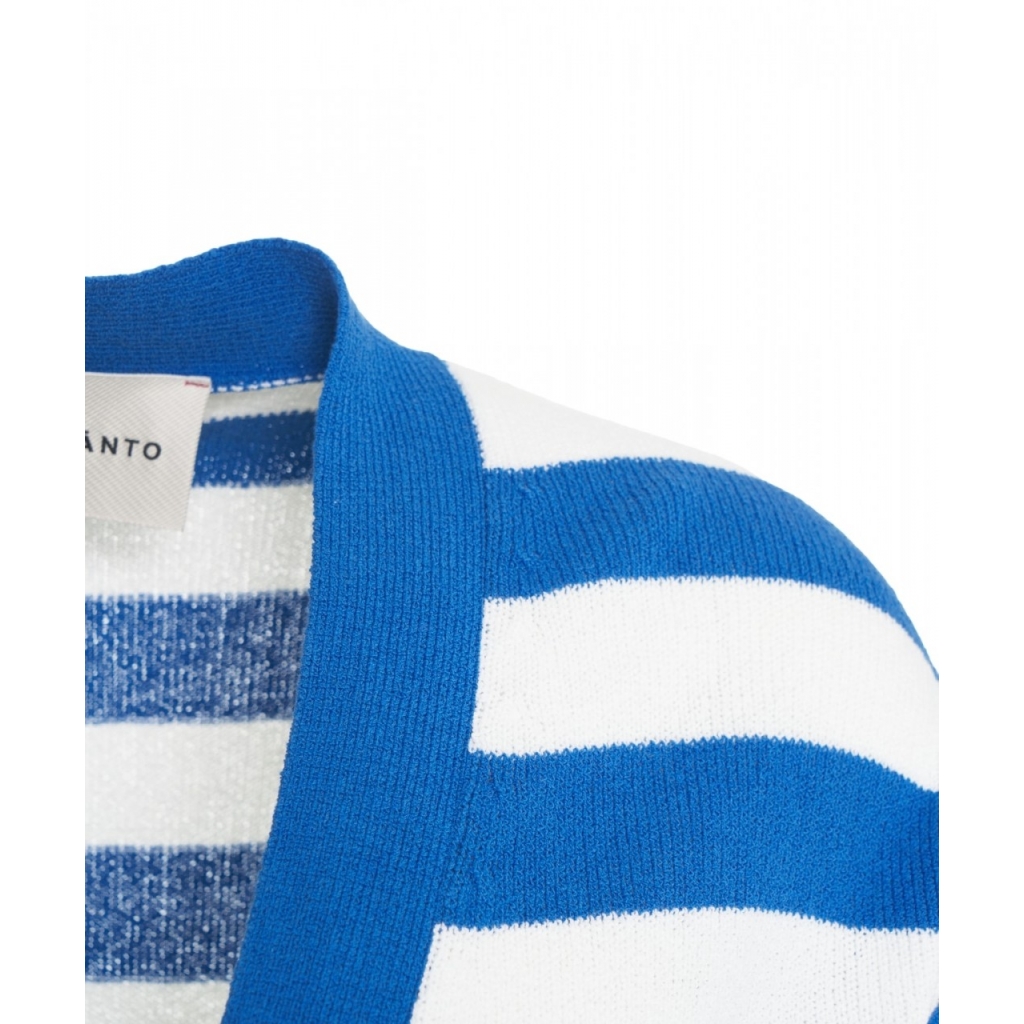 Cardigan a righe blu