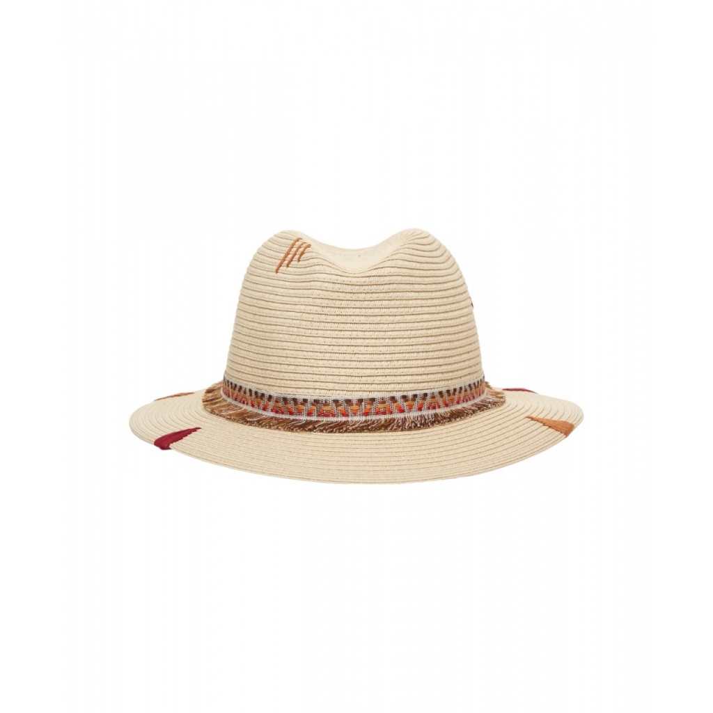 Cappello con ricami beige