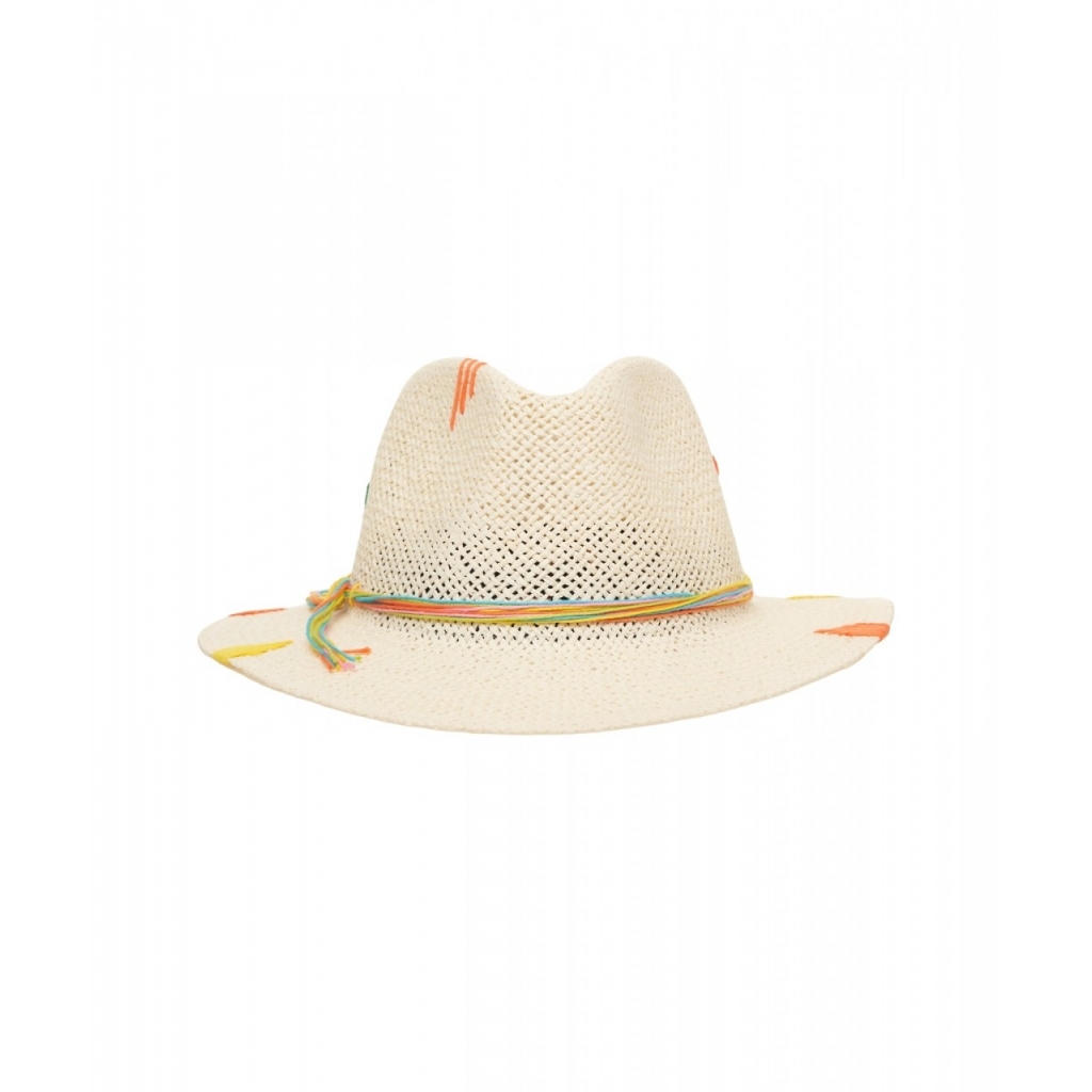 Cappello con ricami panna