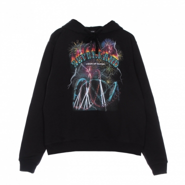 felpa leggera cappuccio uomo rides print hoodie BLACK
