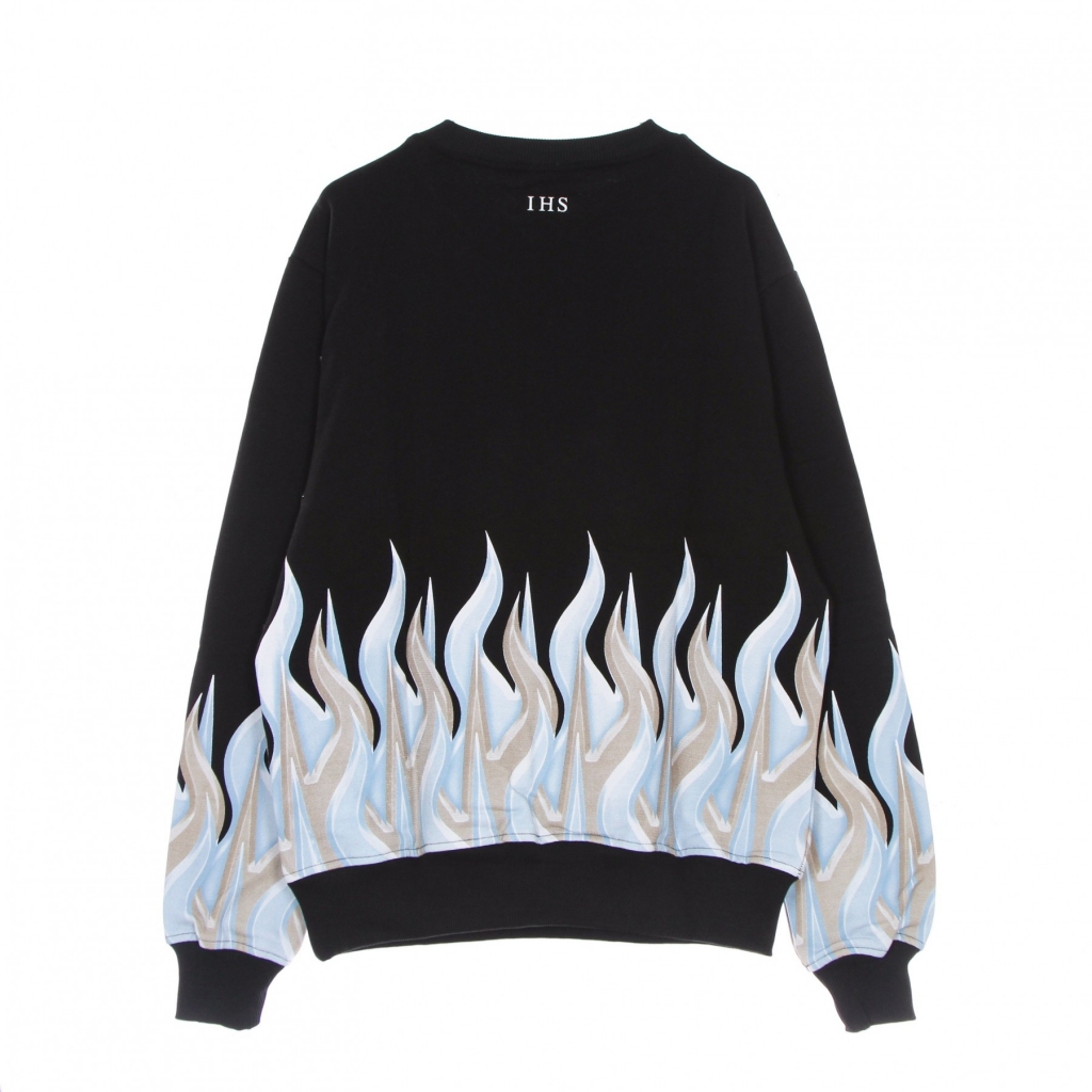 felpa leggera girocollo uomo new flames sweatshirt BLACK