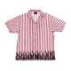 camicia manica corta uomo striped bowling shirt WHITE/RED