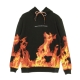 felpa leggera cappuccio uomo flames BLACK