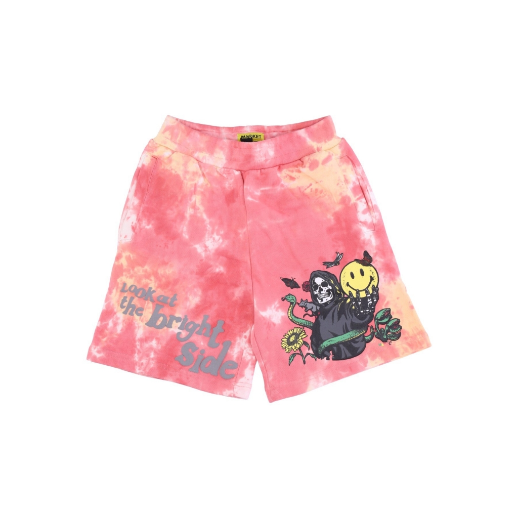 pantalone corto tuta felpato uomo look at the bright side sweatshorts x smiley PINK TIE DYE