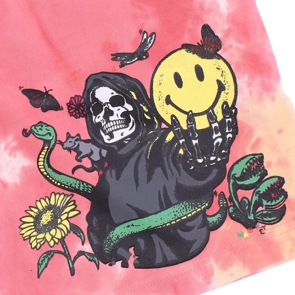 pantalone corto tuta felpato uomo look at the bright side sweatshorts x smiley PINK TIE DYE