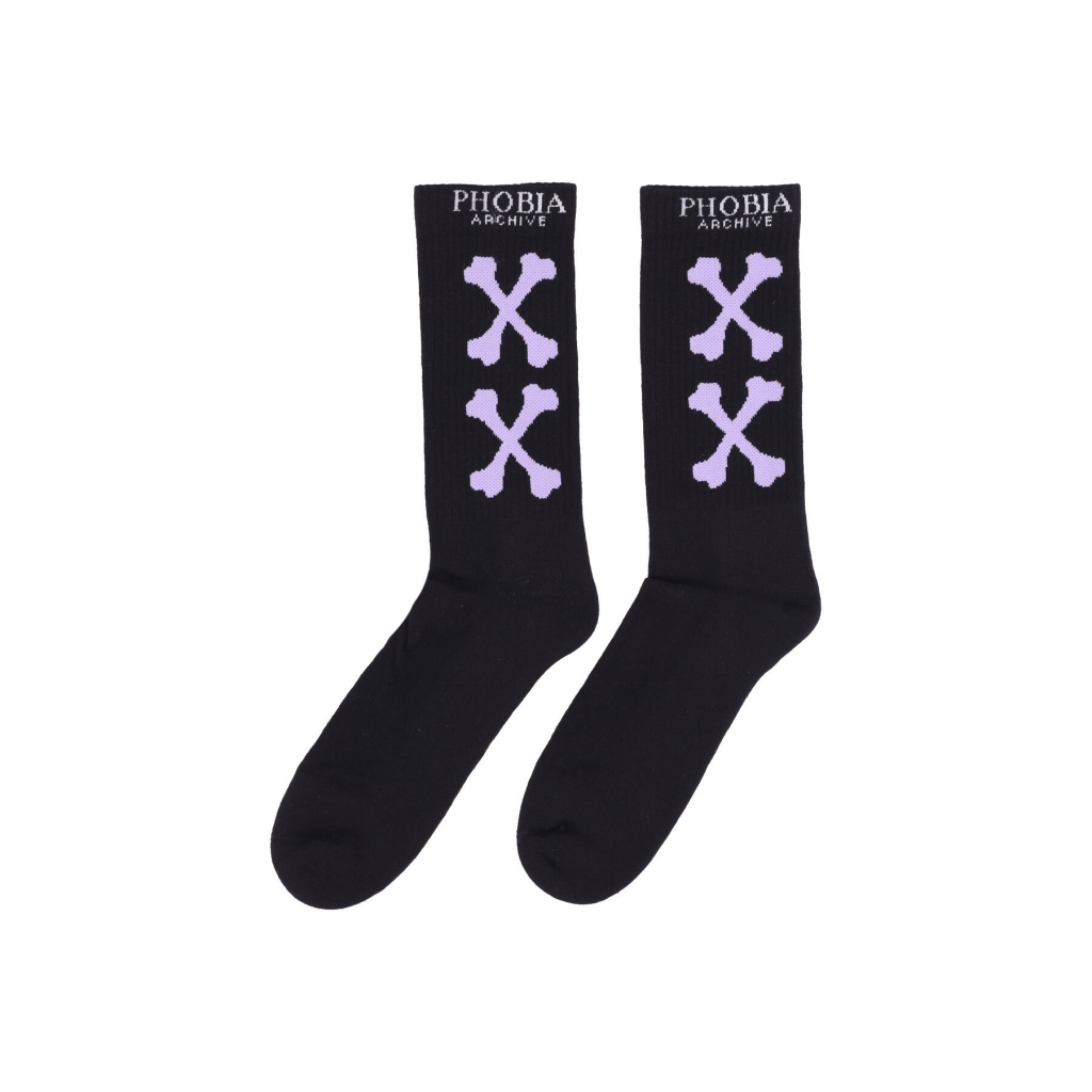 calza media uomo cross bones socks BLACK/LILAC