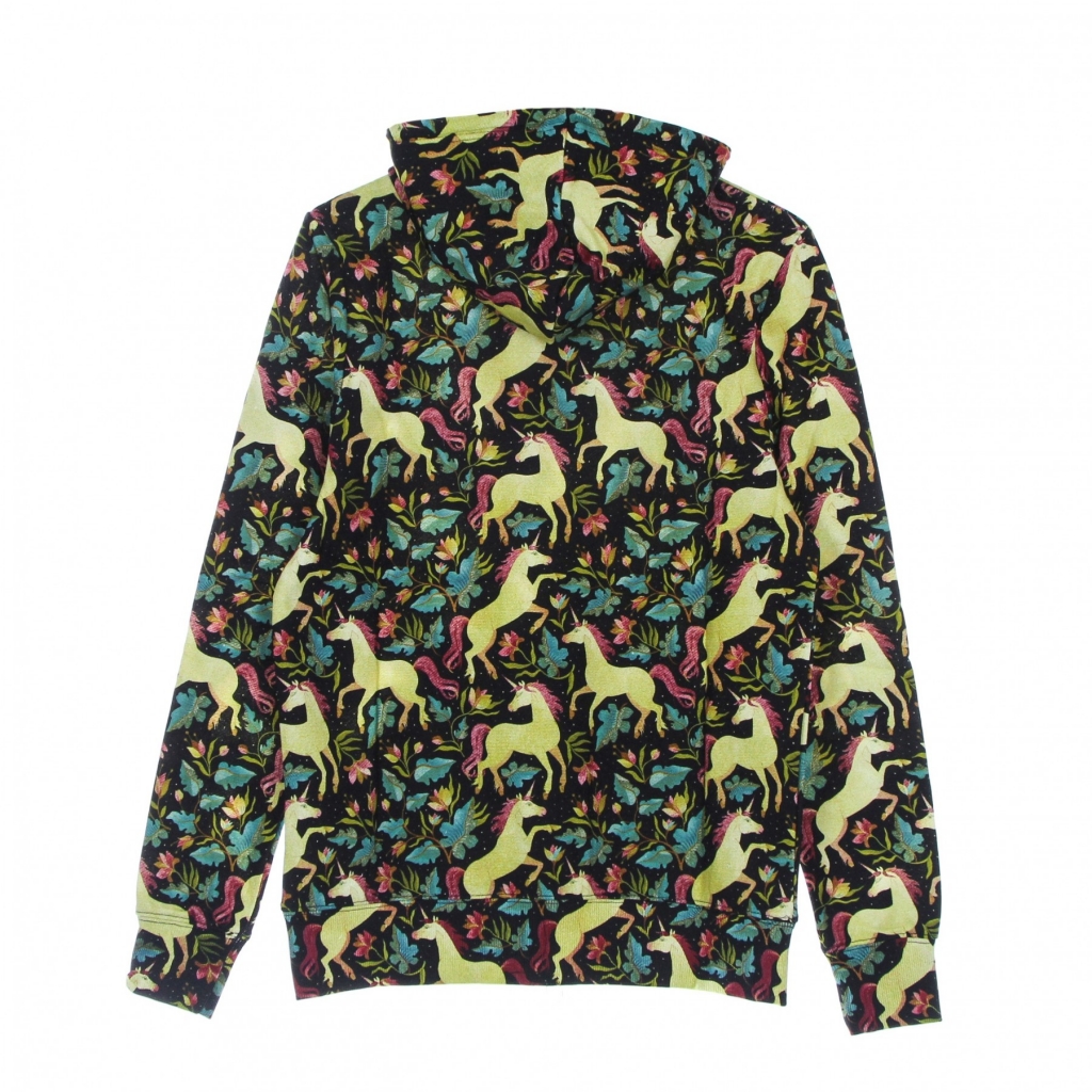 felpa leggera cappuccio uomo mike unicorn aop hoodie BLACK