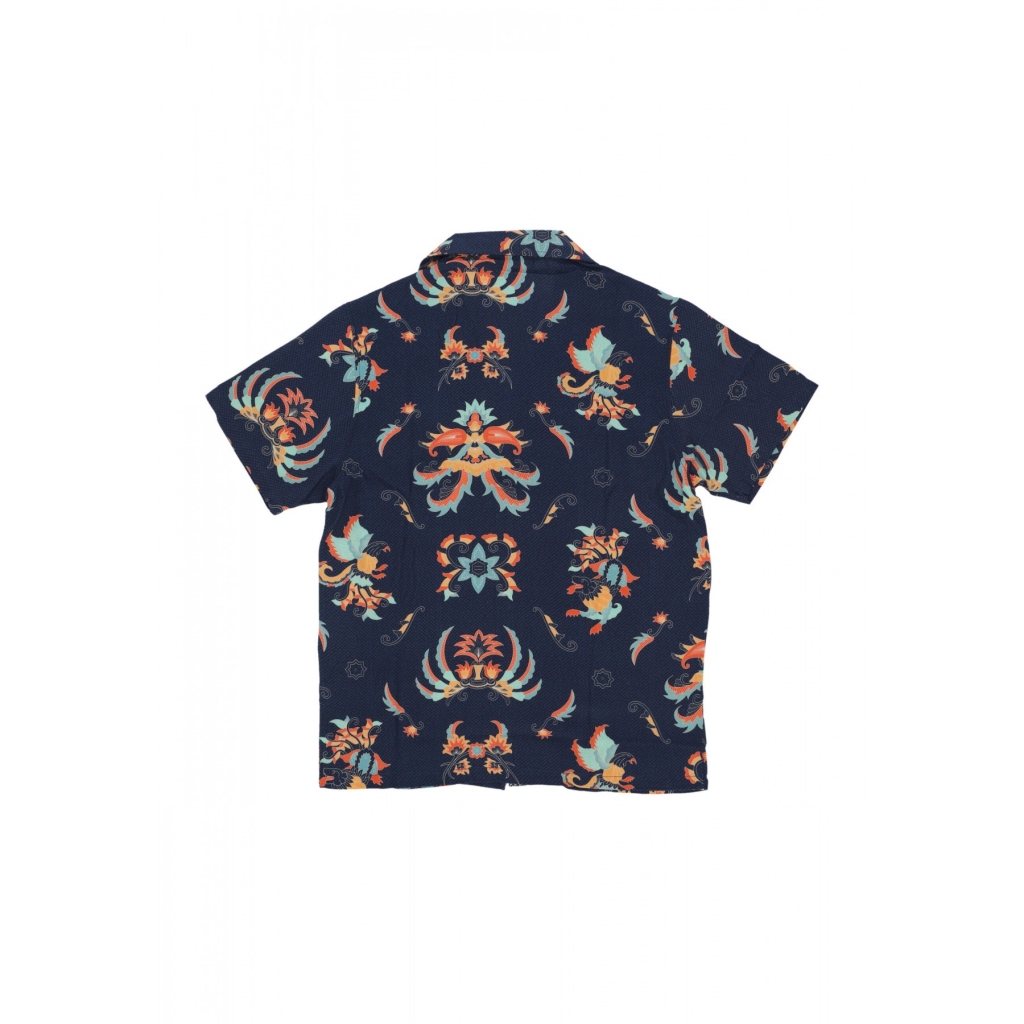 camicia manica corta uomo traditional batik bowling shirt BLACK/MULTI