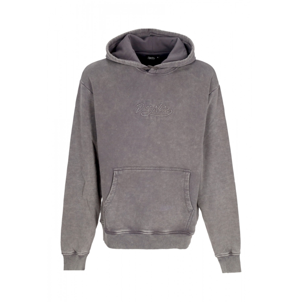 felpa leggera cappuccio uomo acid wash hoodie GREY