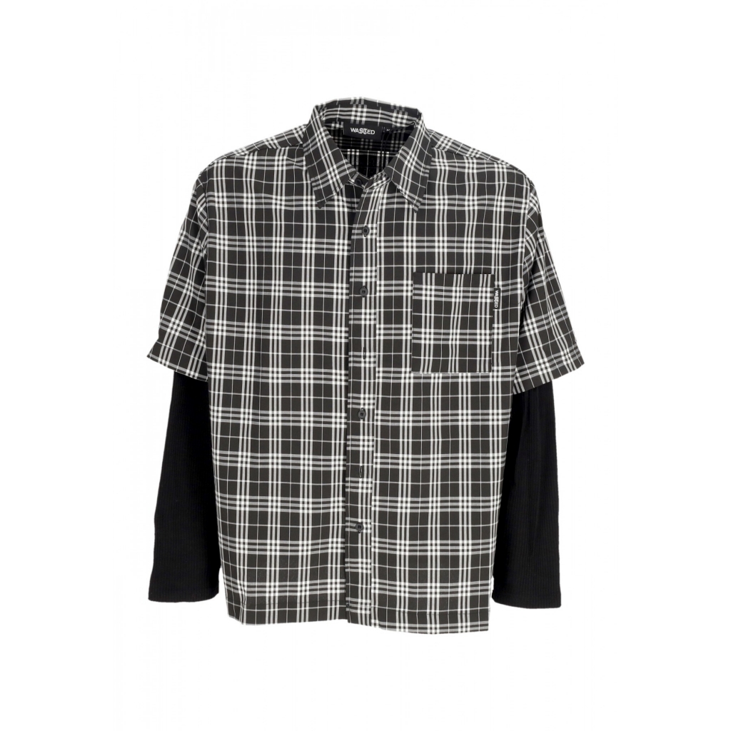 camicia manica lunga uomo yard tartan shirt age BLACK/WHITE