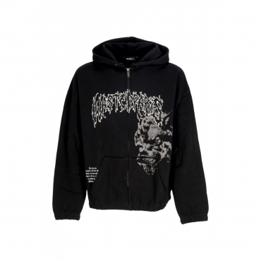 felpa cappuccio zip uomo varg boxy zip hoodie BLACK