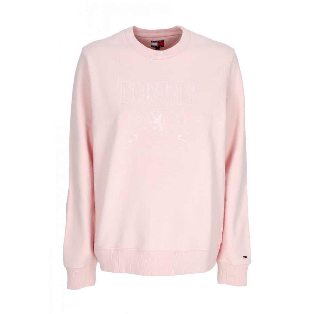 felpa leggera girocollo donna w tonal crest crewneck PRECIOUS PINK