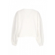 felpa leggera girocollo corta donna w detail badge crewneck ECRU