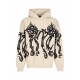felpa leggera cappuccio uomo tribal skull hoodie CREAM