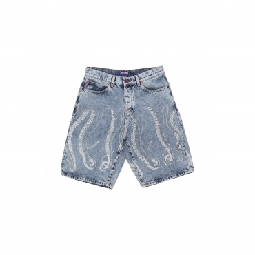 jeans corto uomo outline loose shorts denim BLUE BLEACH