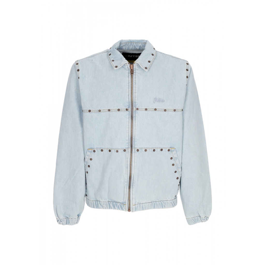 giubbotto jeans uomo rivets harrington denim jacket LIGHT BLUE