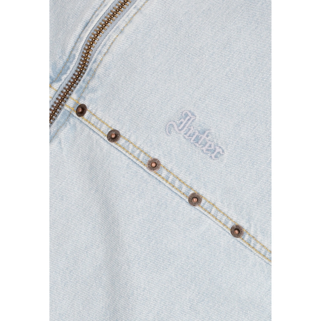 giubbotto jeans uomo rivets harrington denim jacket LIGHT BLUE