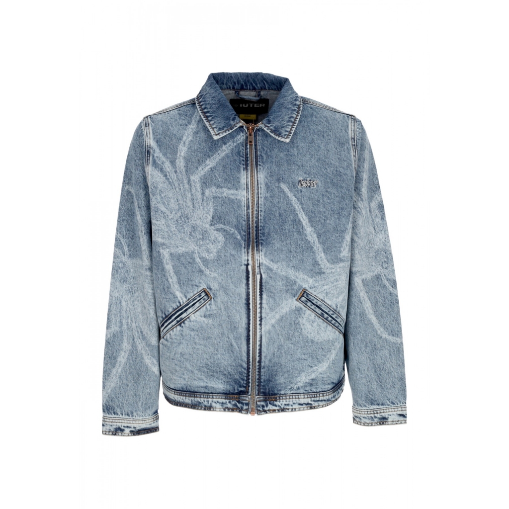 giubbotto jeans uomo spider denim ally jacket BLUE BLEACH