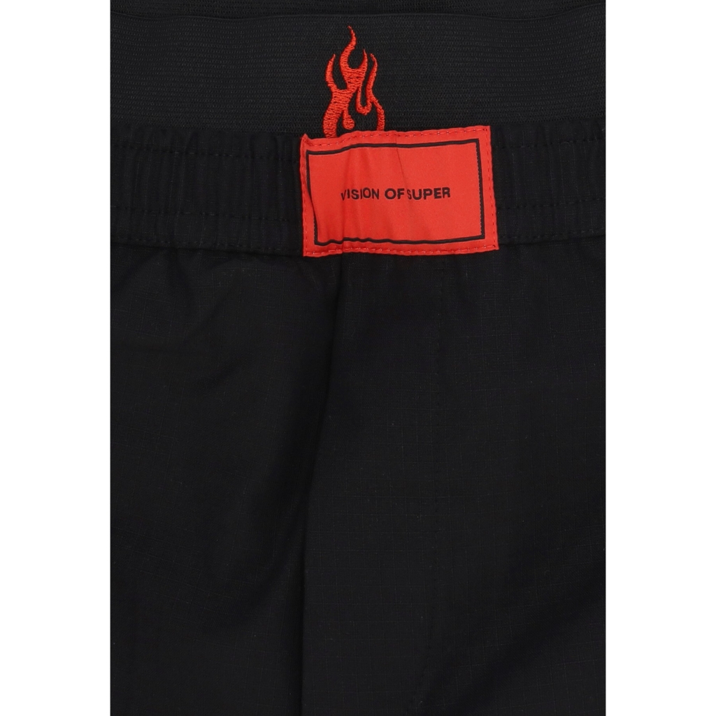 pantalone corto uomo embroidered flames shorts BLACK