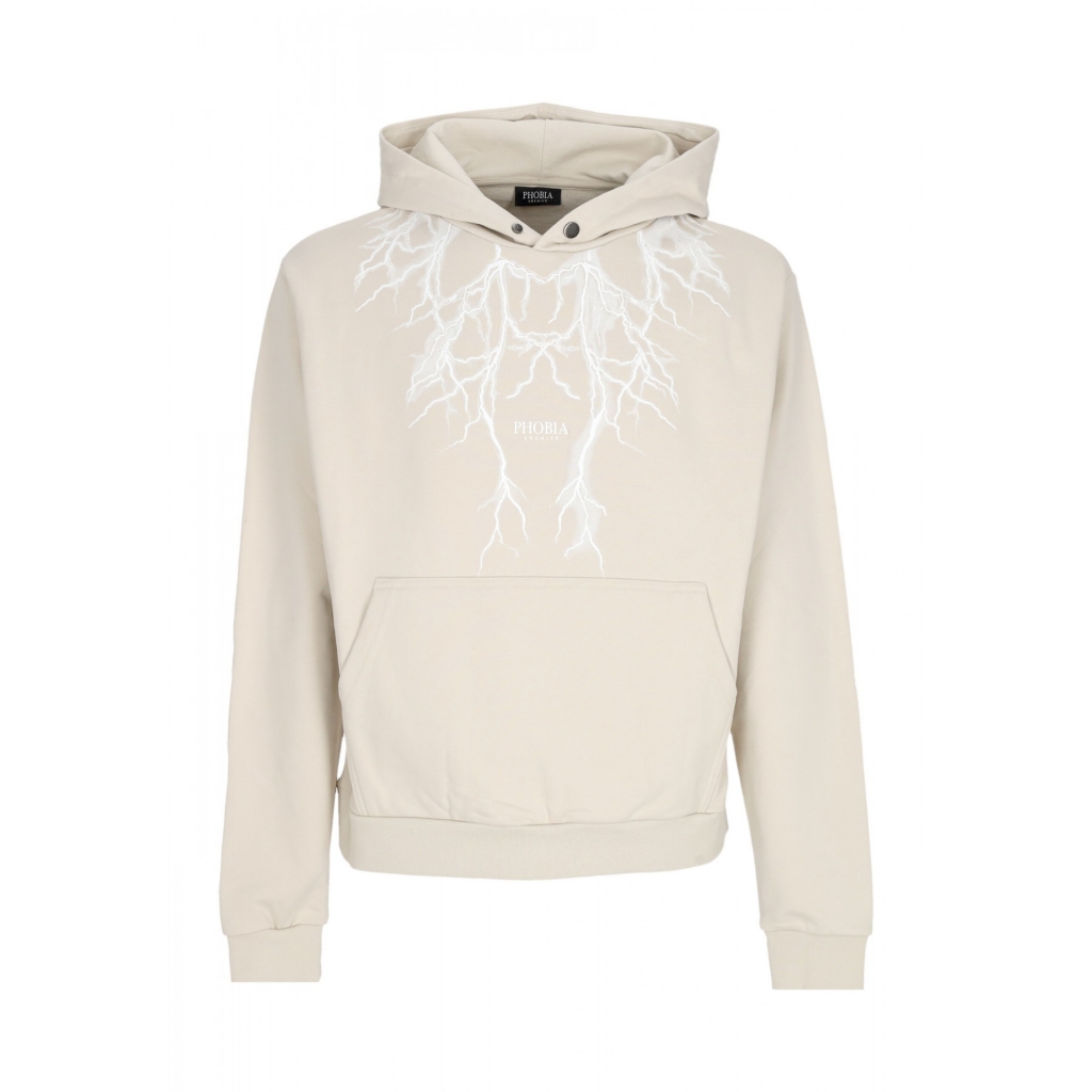 felpa leggera cappuccio uomo white lightning hoodie BEIGE