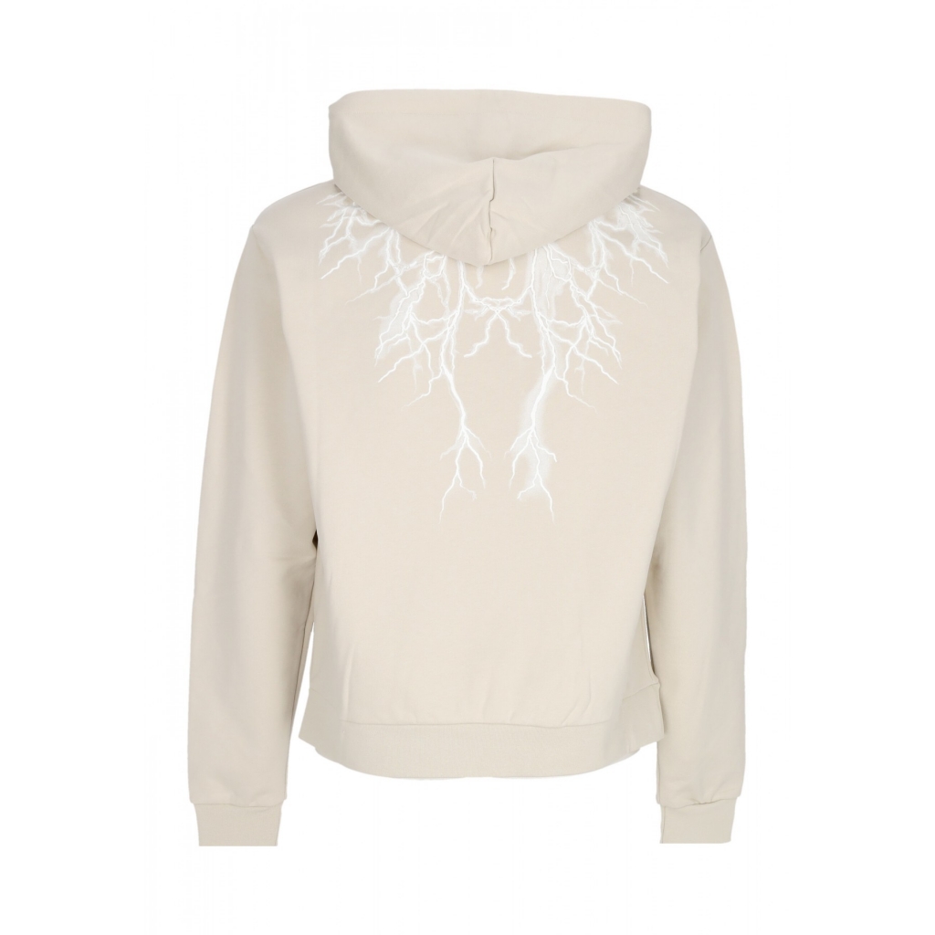 felpa leggera cappuccio uomo white lightning hoodie BEIGE
