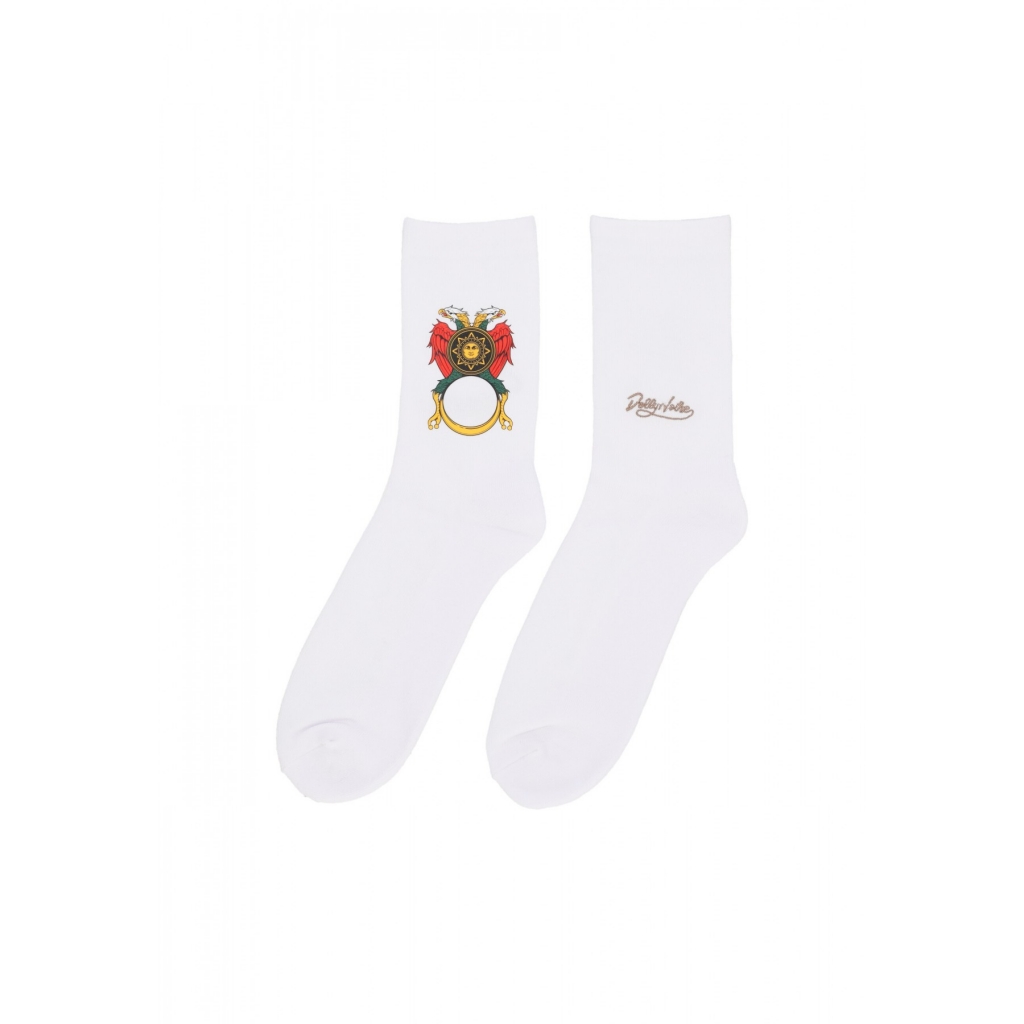 calza media uomo asso di denari socks WHITE