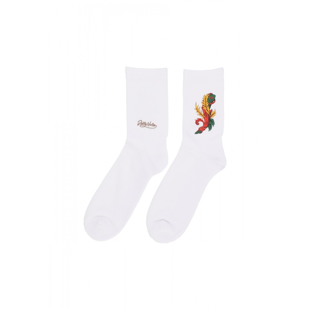 calza media uomo asso di bastoni socks WHITE