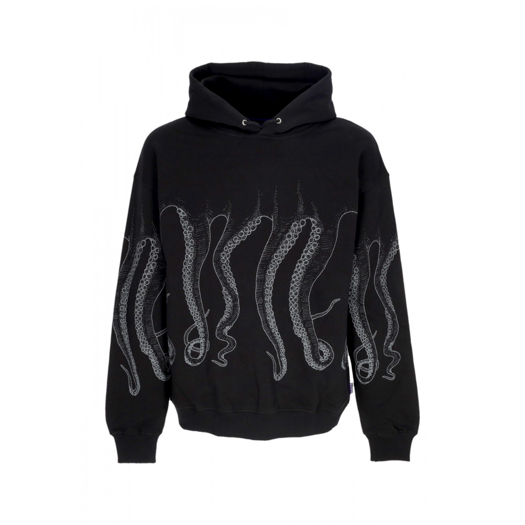 felpa leggera cappuccio uomo outline hoodie BLACK
